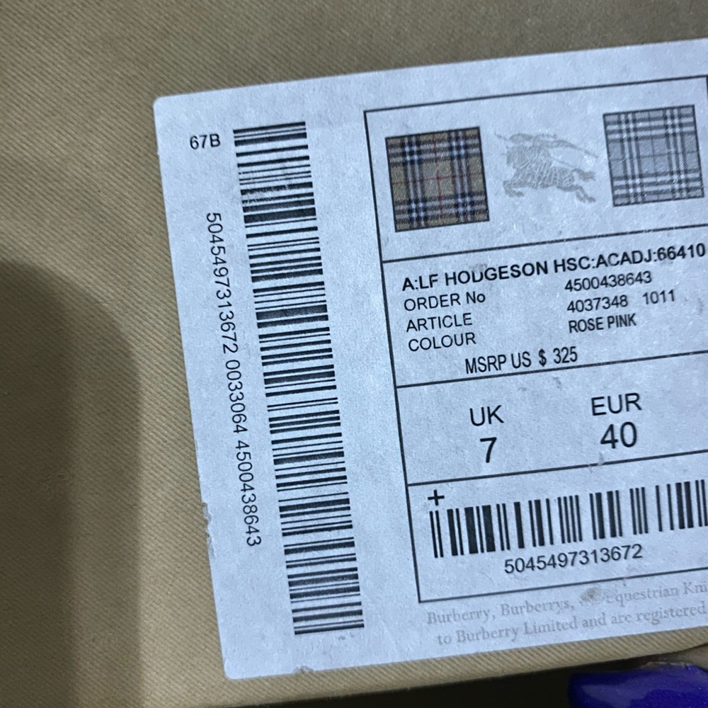 Pink Burberry Flat espadrille authentic Housecheck - Picture 7 of 8